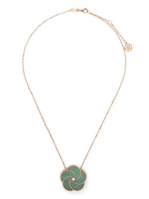LA PRIMA GIOIELLI collar con dije de flor en oro rosa de 18kt con diamante