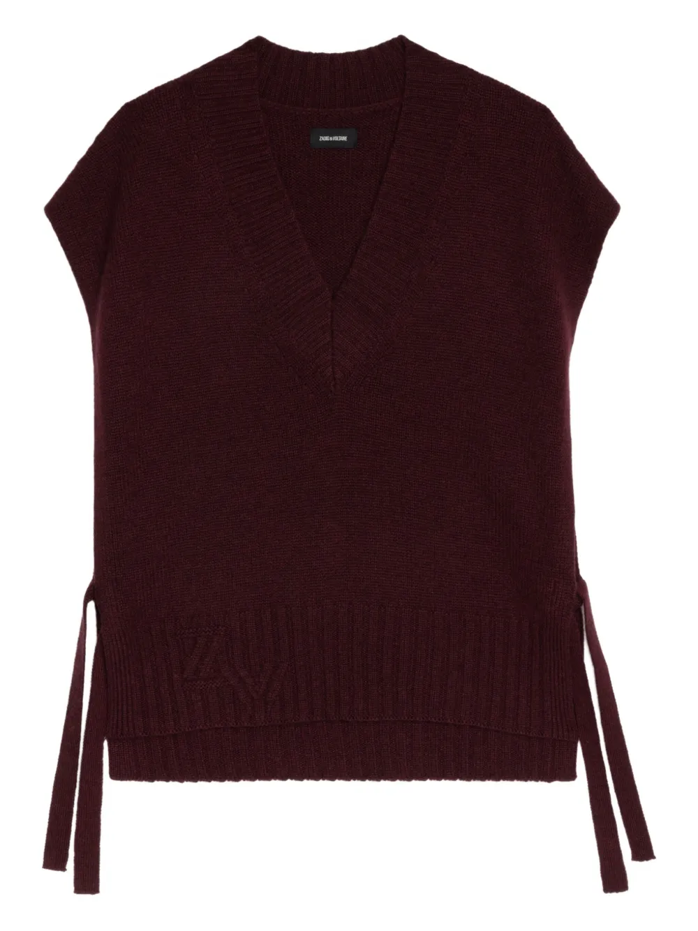 Zadig&Voltaire V-neck side-tie vest | Red | Image 1
