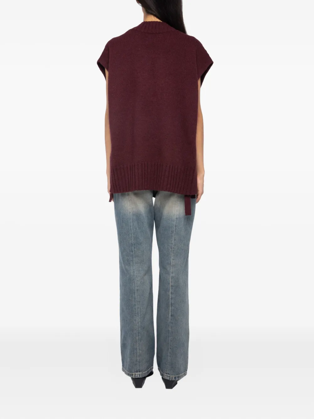Zadig & Voltaire Womens Maddy Sleeveless Cashmere Jumper Burgundy In Brown