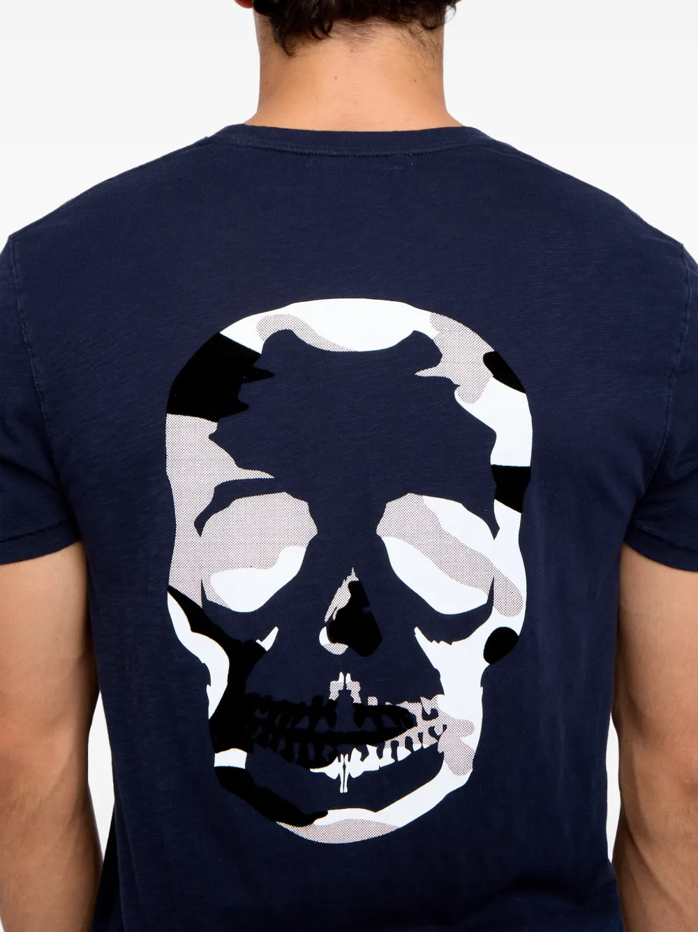 Zadig&Voltaire Stockholm T-shirt met doodskopprint Blauw