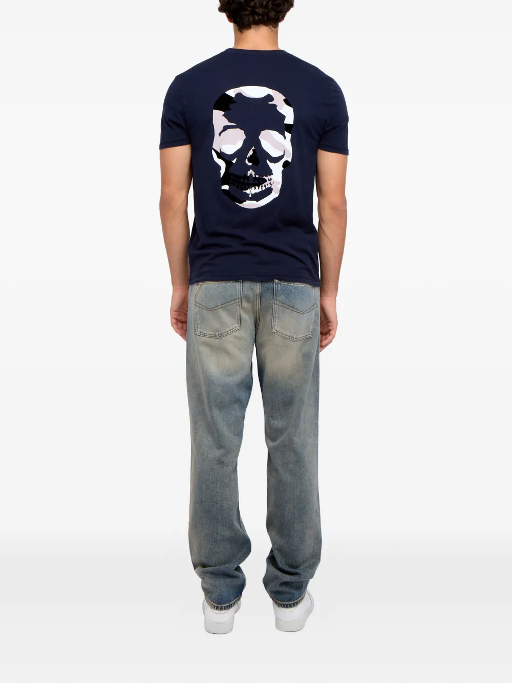 Zadig&Voltaire Stockholm T-shirt met doodskopprint Blauw