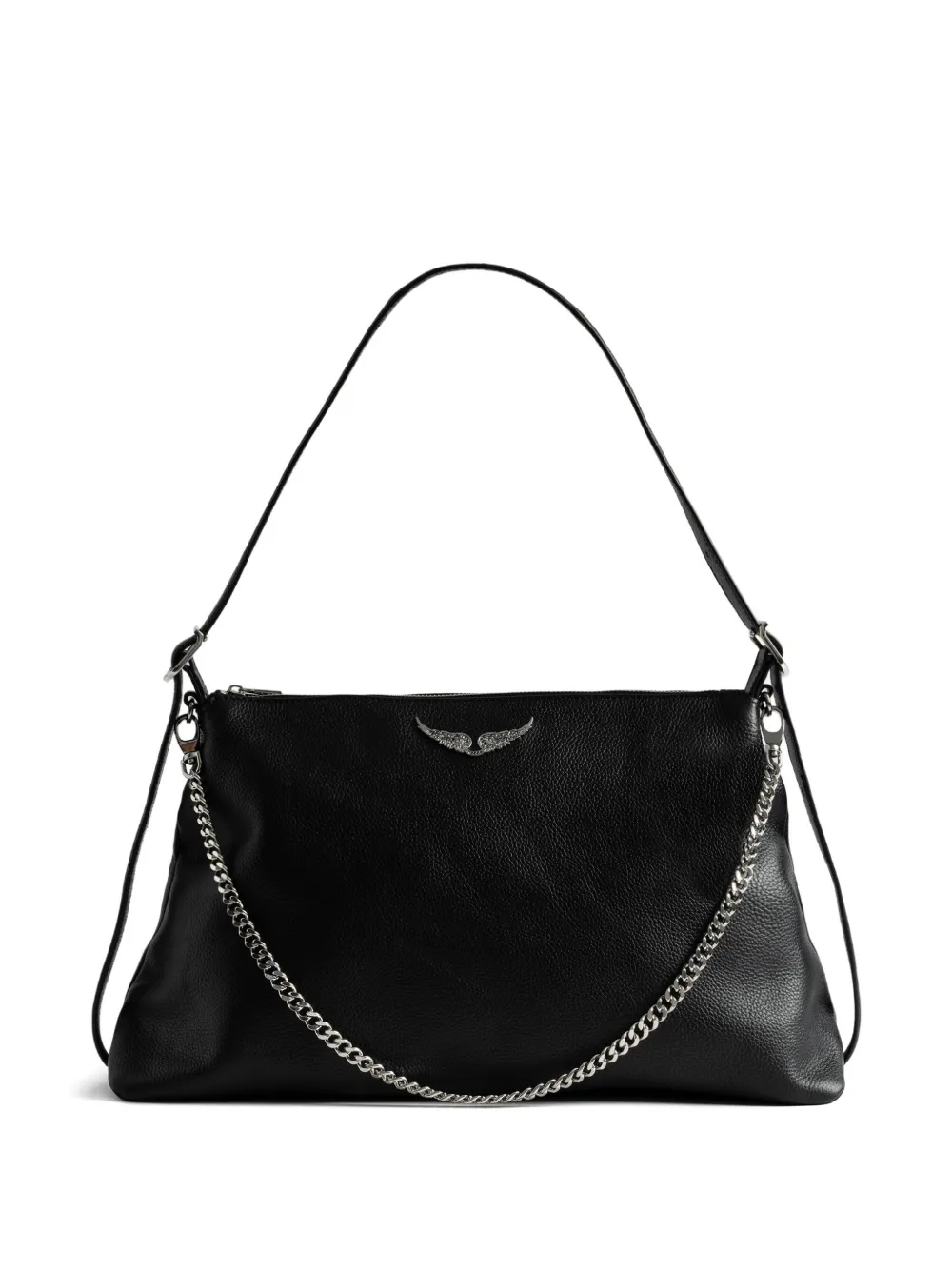 Zadig & Voltaire Jim Chain-strap Leather Shoulder Bag In Black