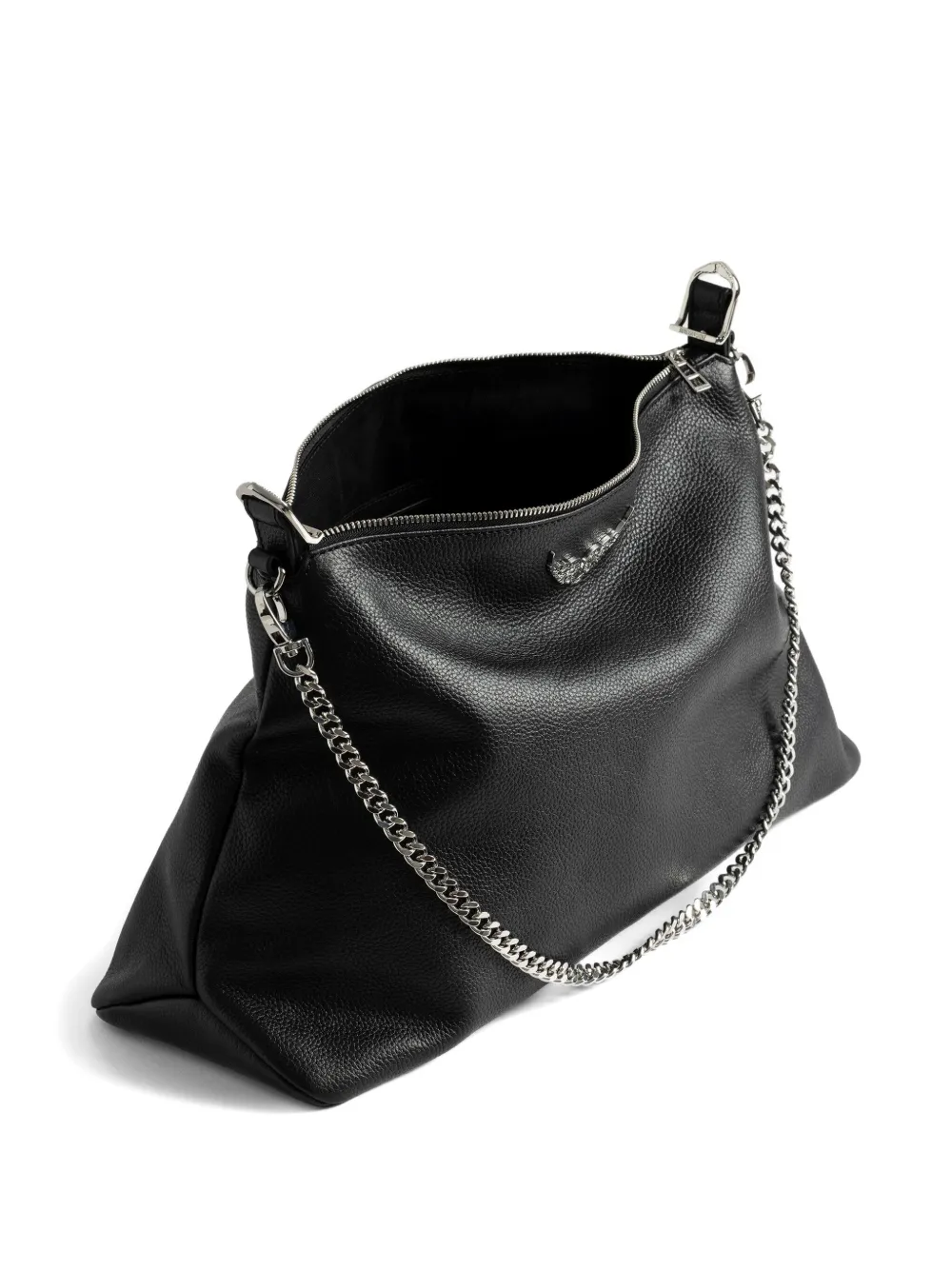 Zadig & Voltaire Jim Chain-strap Leather Shoulder Bag In Black