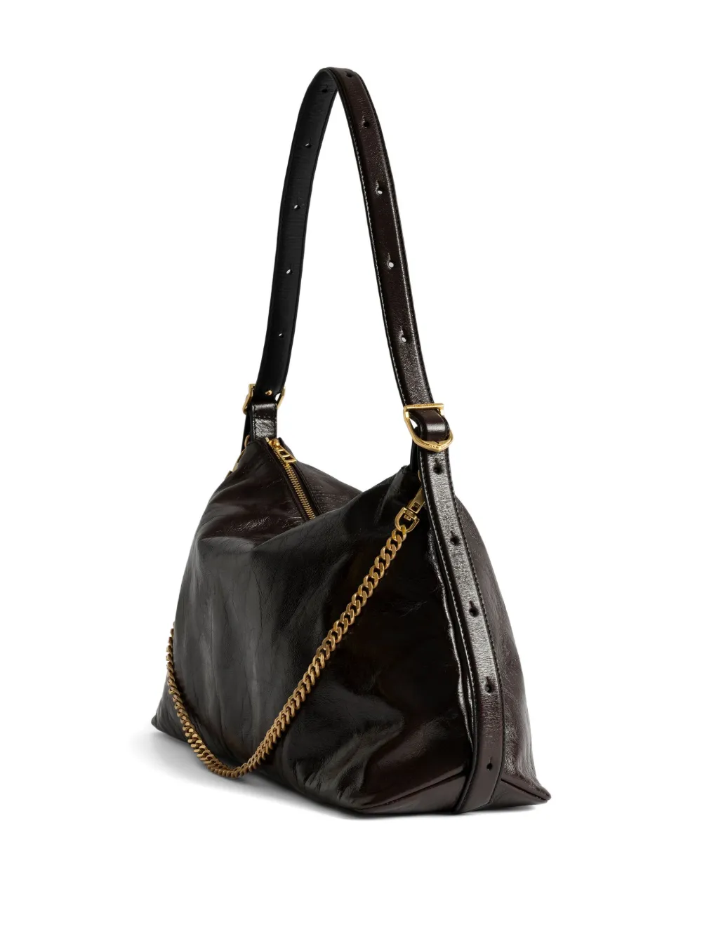 Zadig&Voltaire Jim schoudertas verfraaid met ketting Bruin