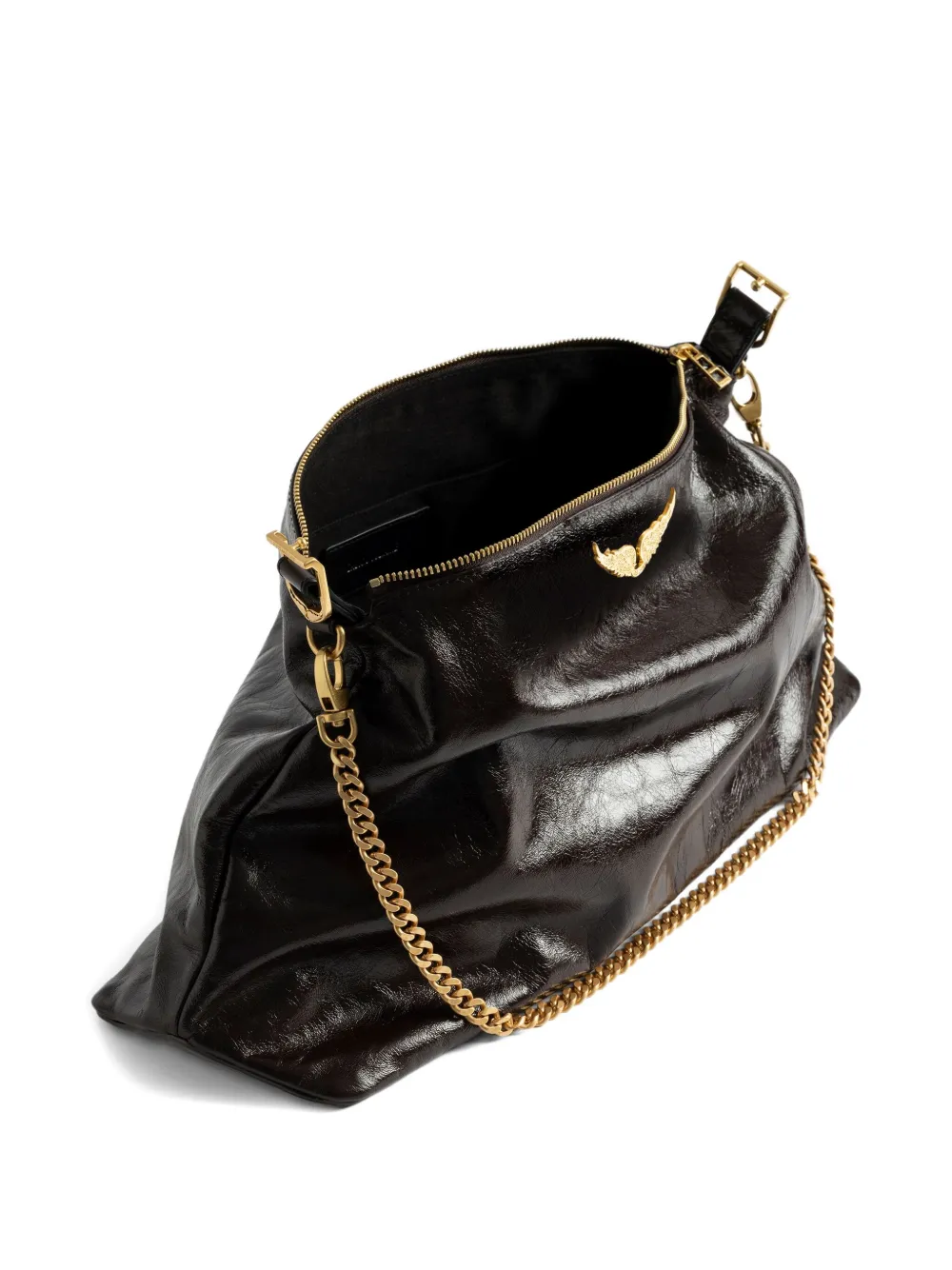 Zadig&Voltaire Jim schoudertas verfraaid met ketting Bruin