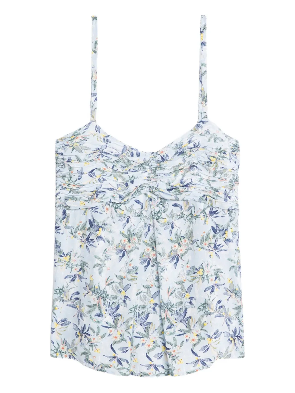 Zadig&Voltaire Cippie gesmockte top met bloemenprint Blauw