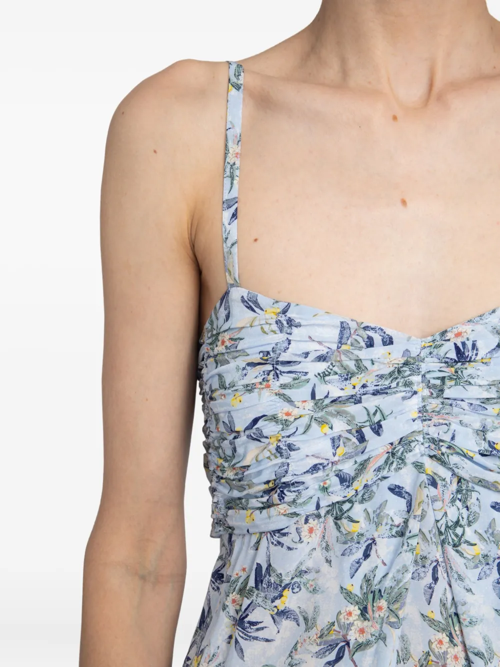 Zadig&Voltaire Cippie gesmockte top met bloemenprint Blauw