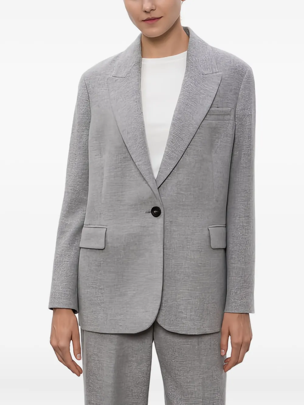 Peserico Button Single-breasted Jacket In Gray