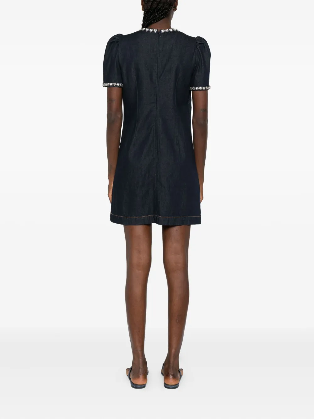 ZIMMERMANN Verfraaide denim mini-jurk Blauw