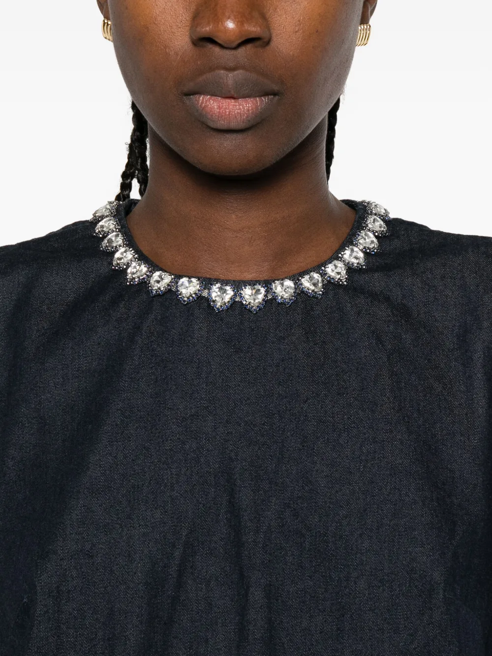 ZIMMERMANN Verfraaide denim mini-jurk Blauw