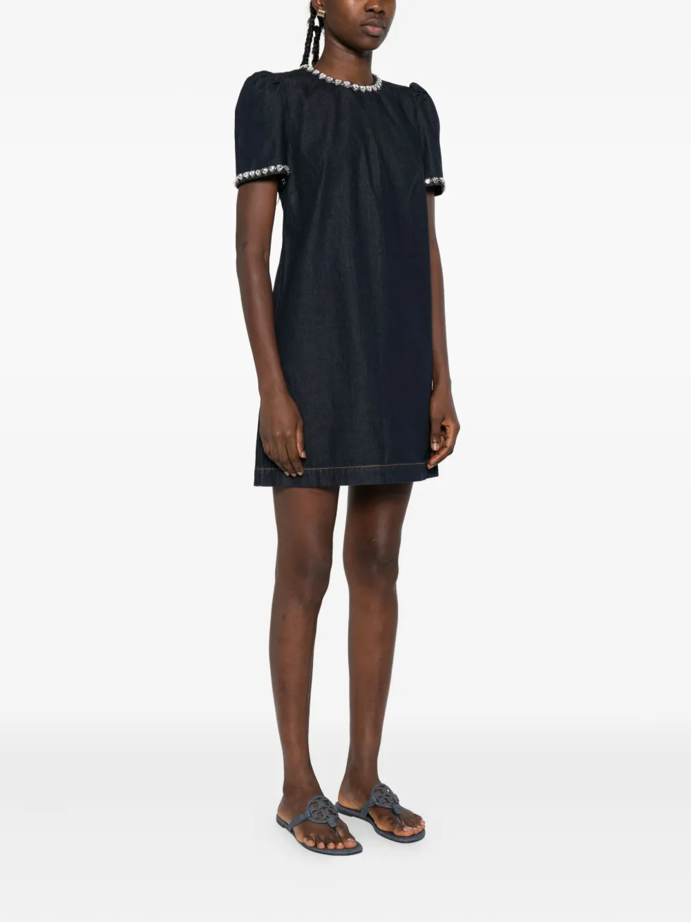 ZIMMERMANN Verfraaide denim mini-jurk Blauw