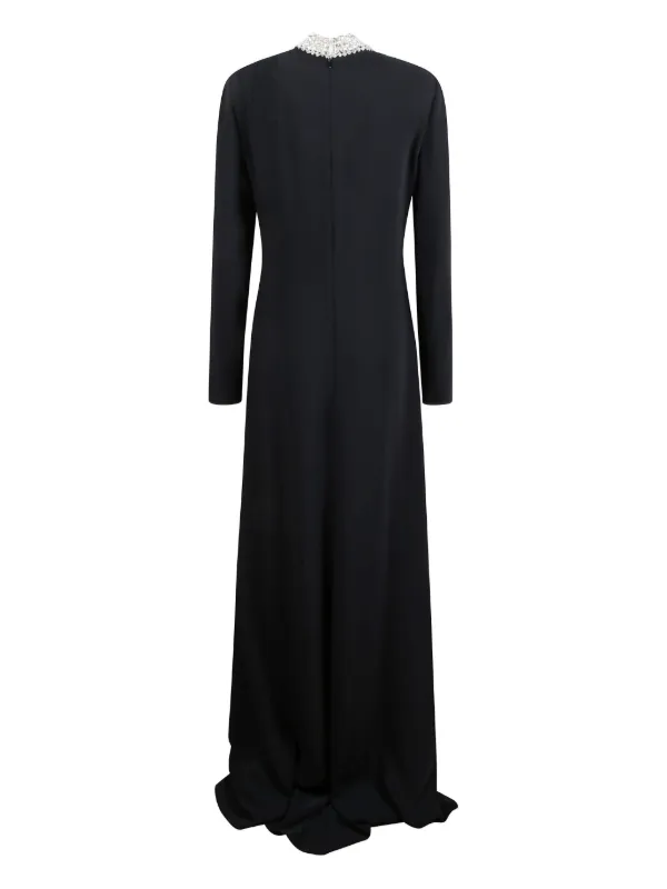 Costarellos Dellana crystal-embellished long-sleeve Maxi Dress | Black |  FARFETCH