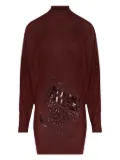 Jean Paul Gaultier sequin-embellished high-neck dress - Red