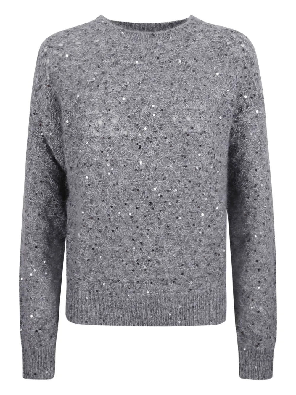 Moorer Sequin-embellished Sweater In Gray