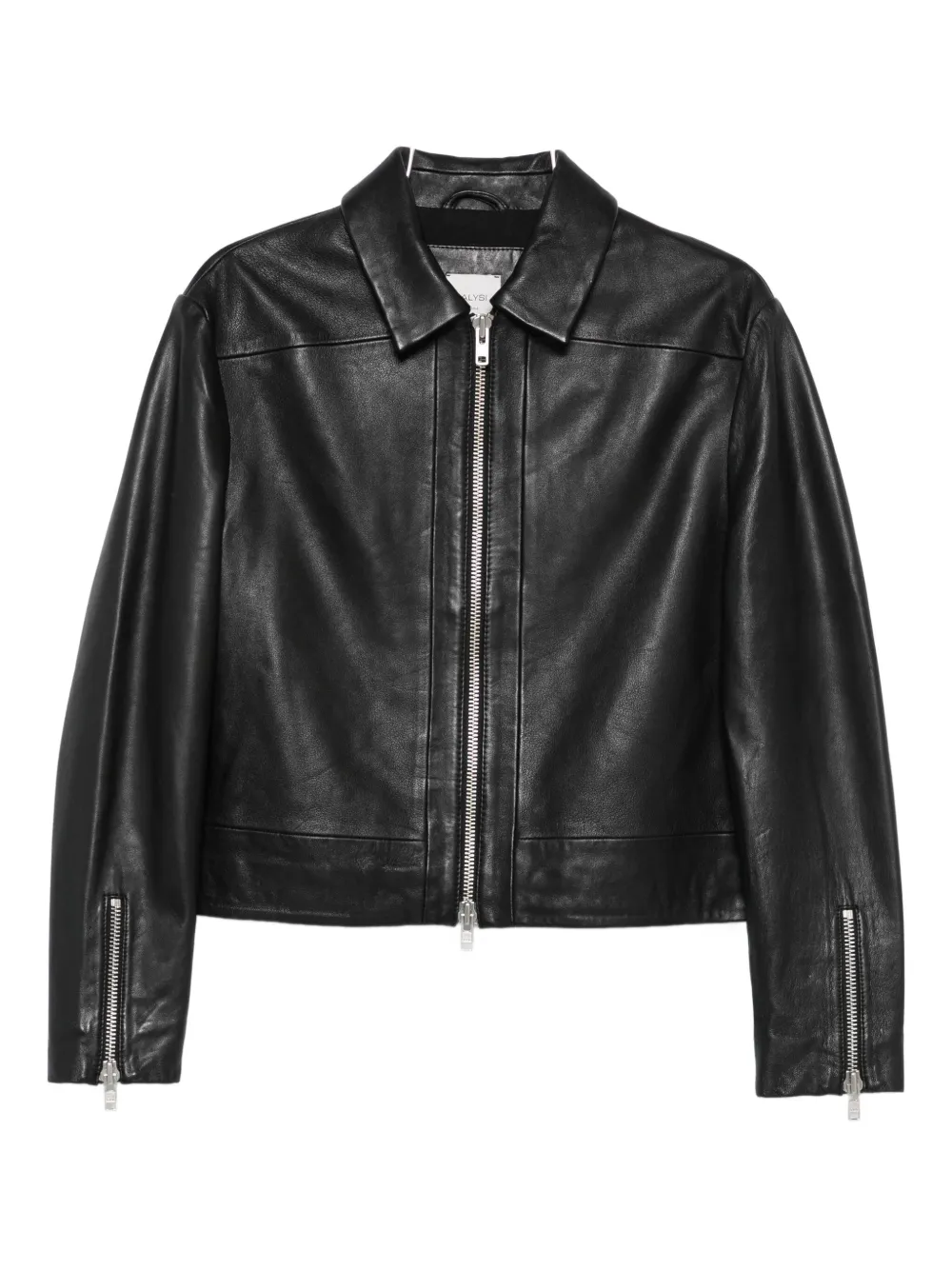 Alysi zip-front leather jacket - Nero