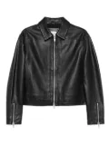 Alysi zip-front leather jacket - Black
