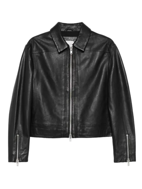 Alysi veste en cuir à fermeture zippée