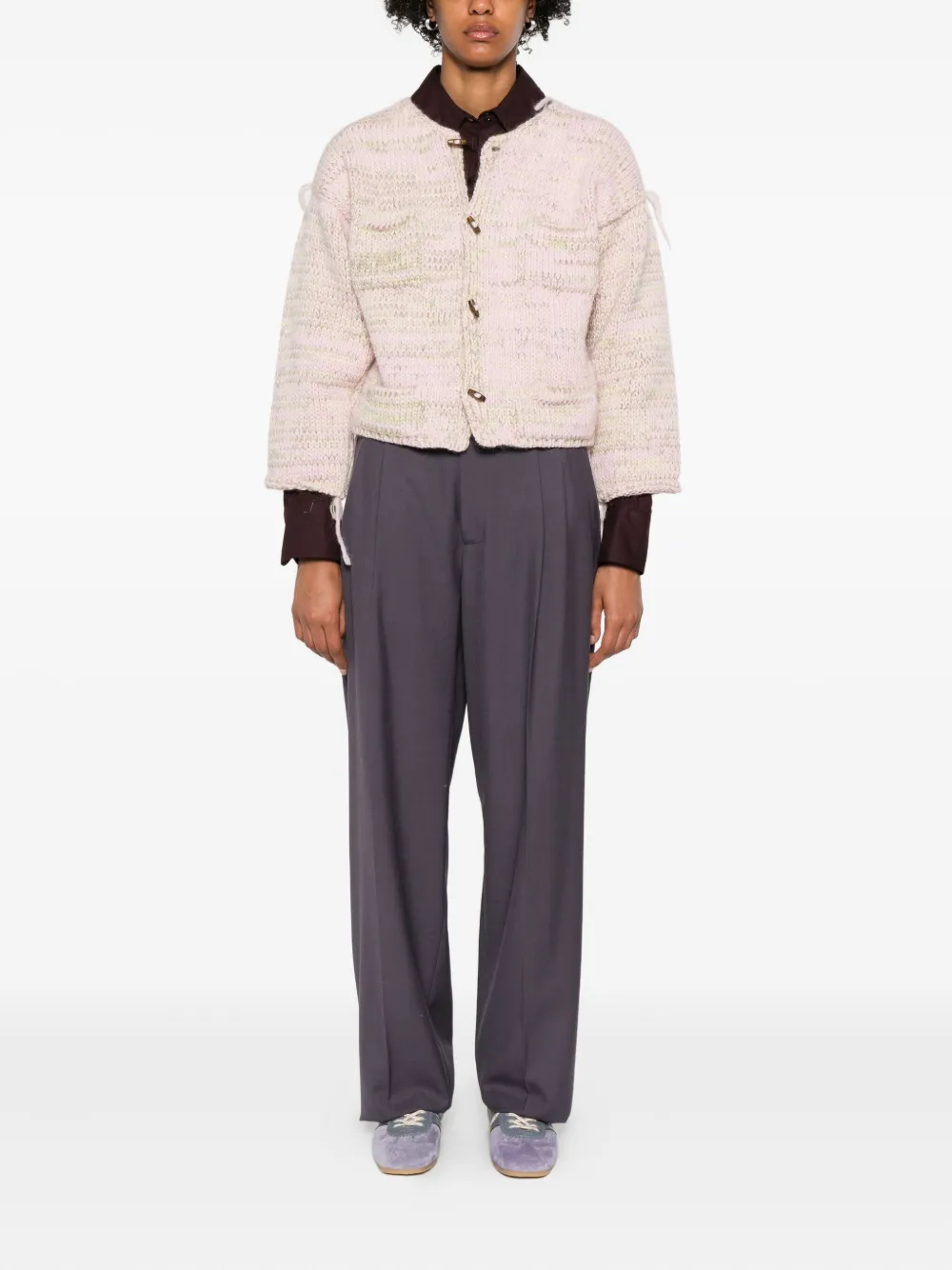 Magliano Toggle-fastening Textured Cardigan In Multi