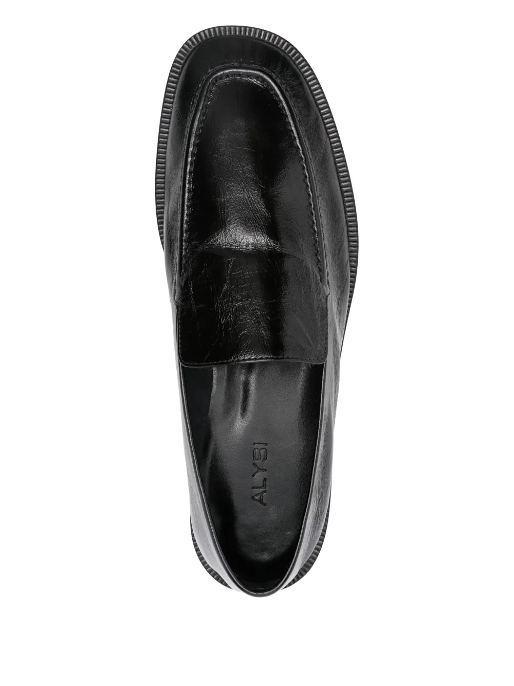 Alysi Leren loafers Zwart