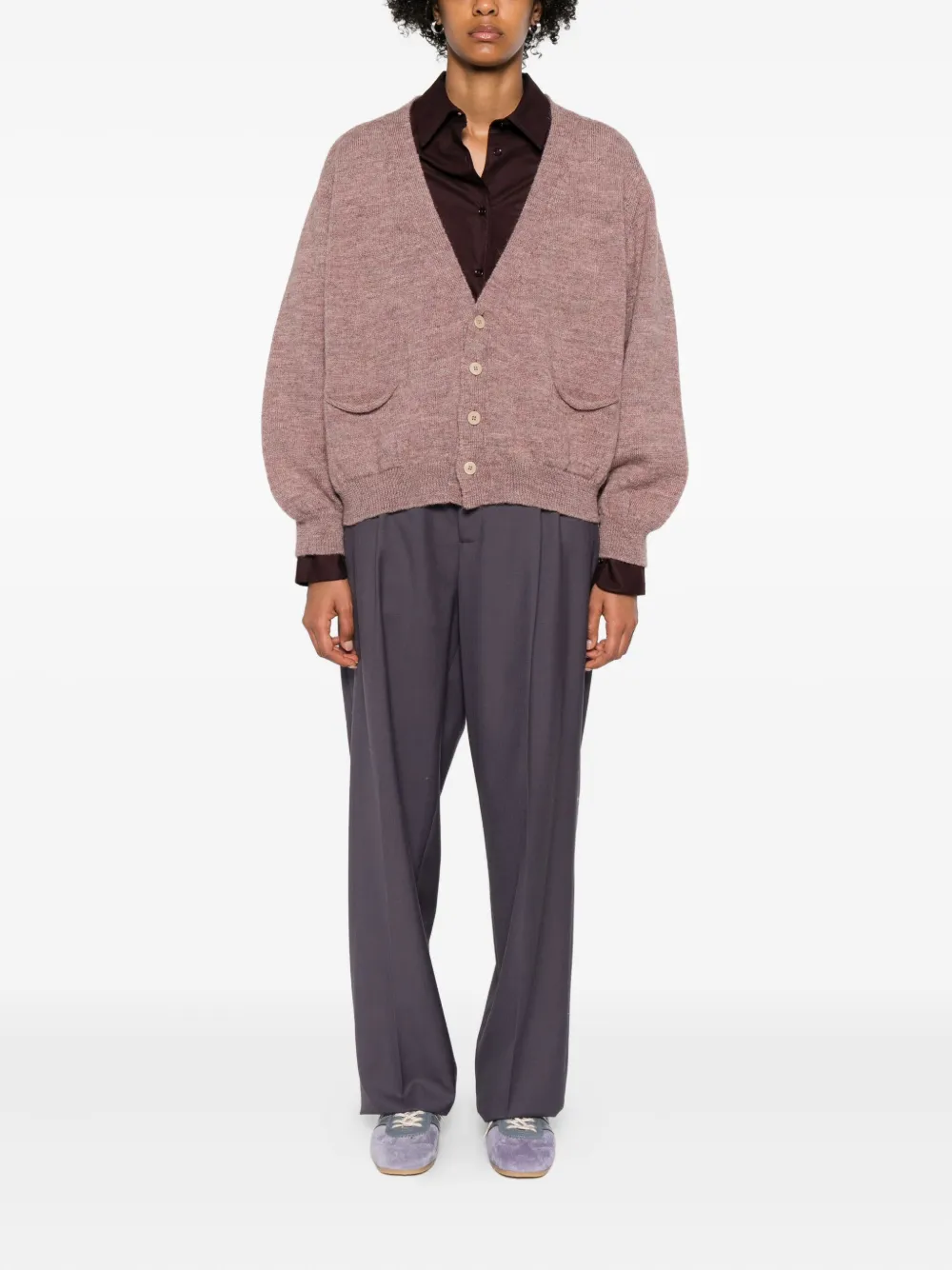 Magliano Patch-pocket Button Cardigan In Pink