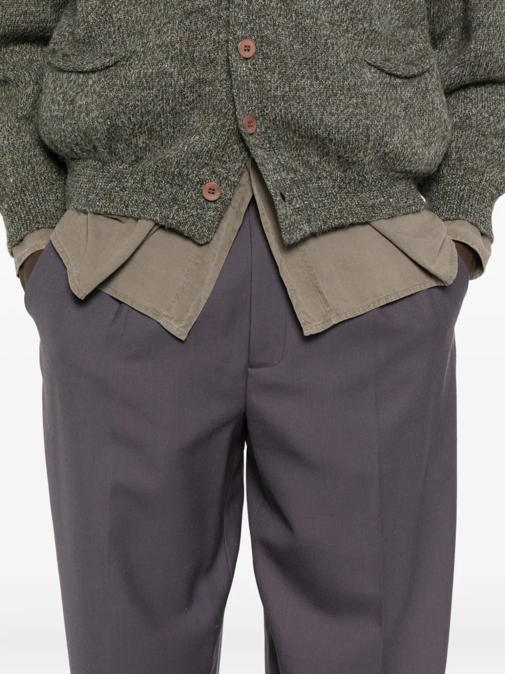 Magliano Plooibroek met ritsdetail Paars