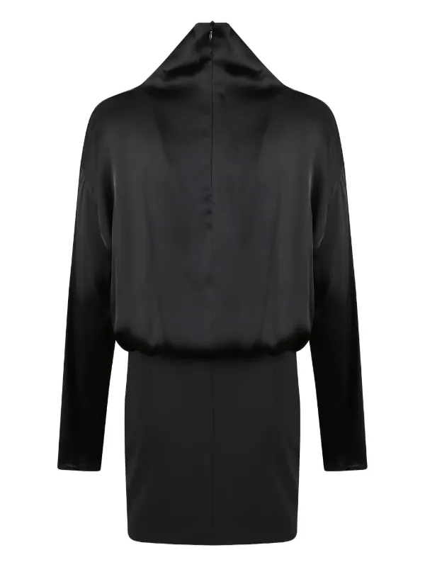black mini dress with fur trim COMFY COZY FUR TRIM MINI DRESS IN BLACK – AKIRA