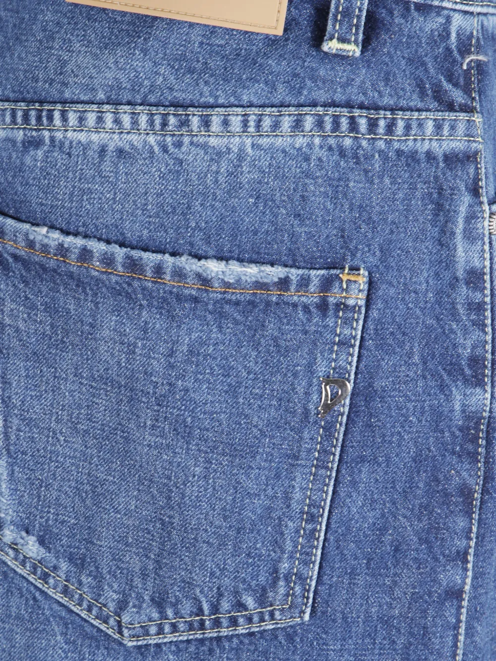 Dondup Distressed Denim Skirt In Blue