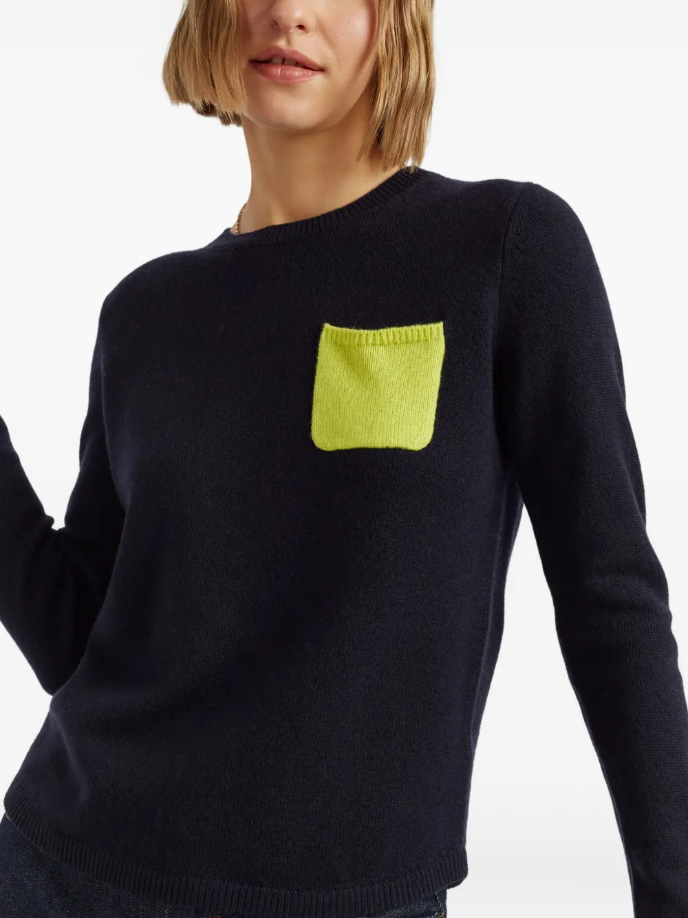 Chinti & Parker Pocket-detail Long-sleeves Sweater In Blue