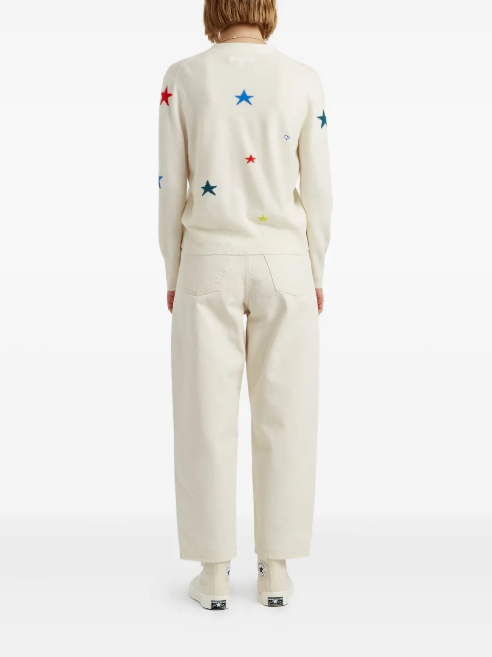 Chinti & Parker Star-embellished Cardigan In Neutral