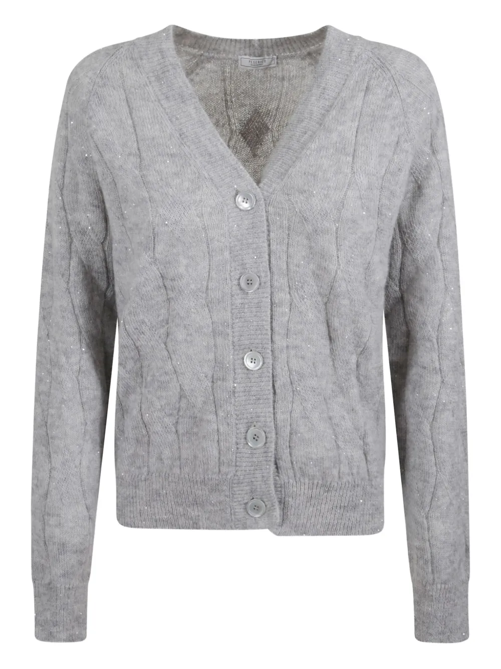 Peserico Kabelgebreid vest Grijs