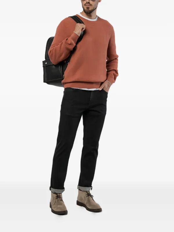 ◇BRUNELLO CUCINELLI オレンジ Wジップ リブセーター Brunello Cucinelli リブニット セーター | オレンジ | FARFETCH JP