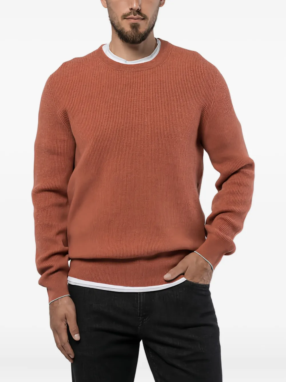 Brunello Cucinelli Geribbelde sweater Oranje
