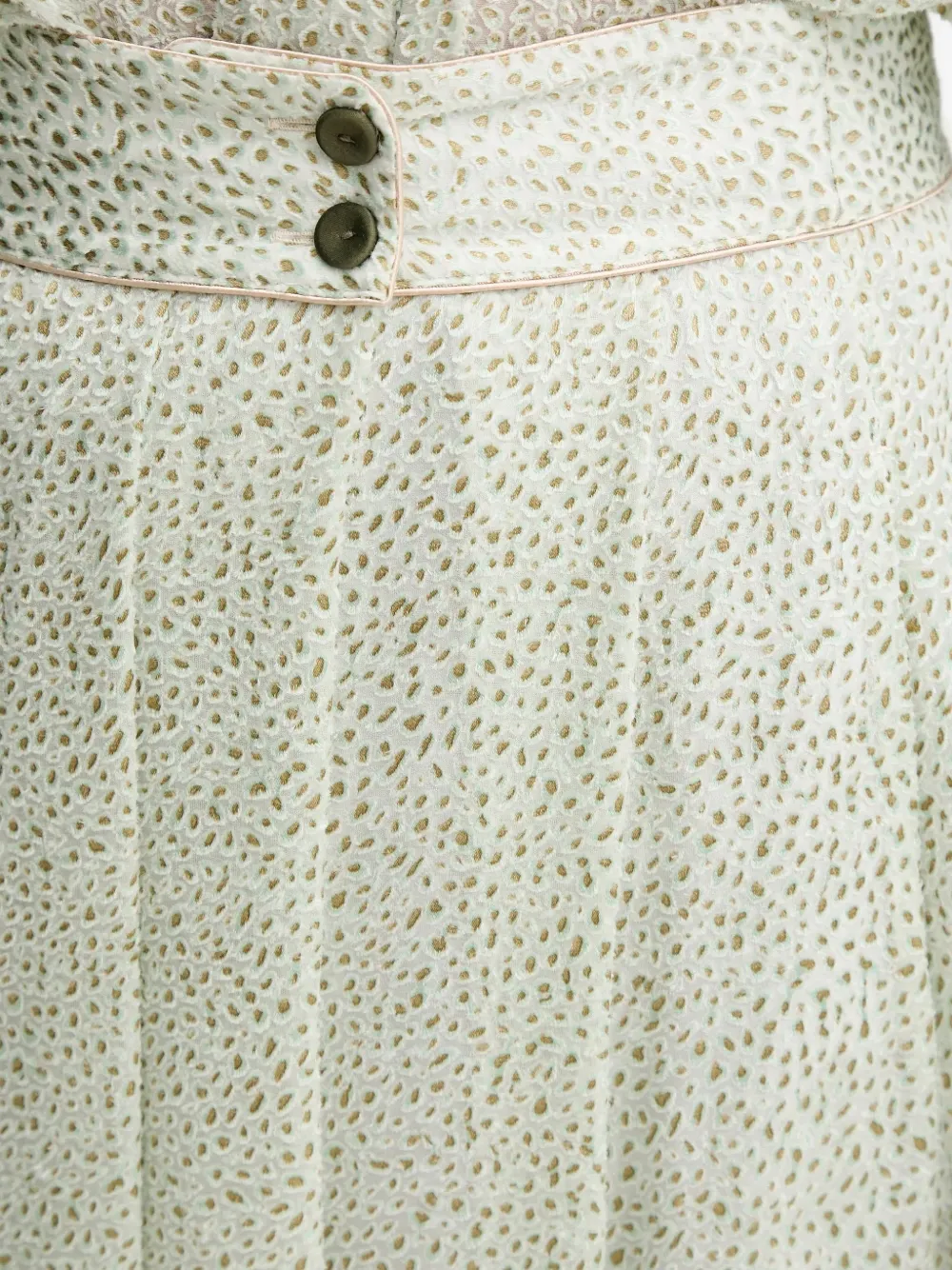 Forte Geplooide midi-rok met knopen Groen