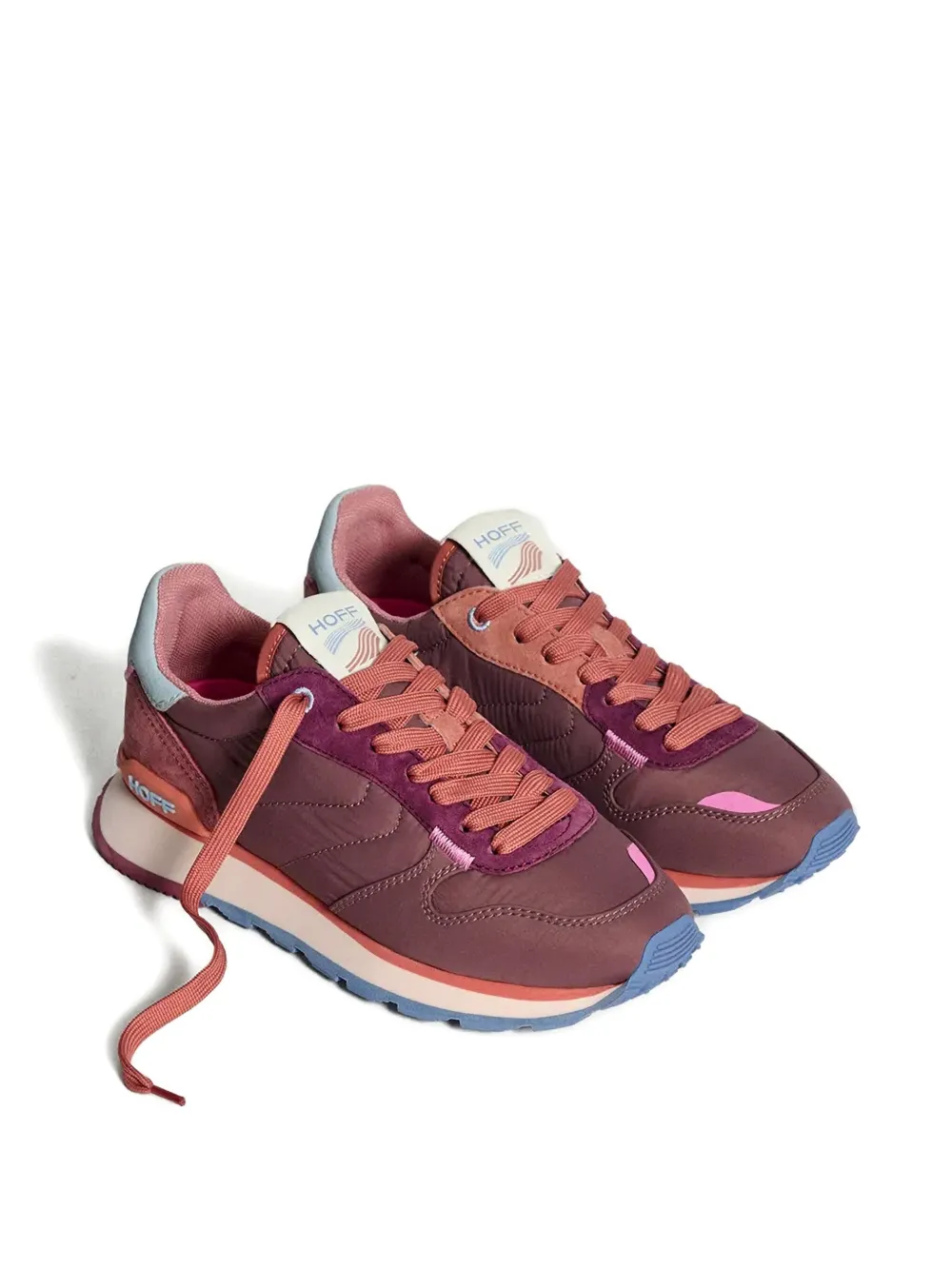 Hoff Suede Panel Lace-up Sneakers In Red