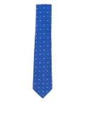 Brioni diamond-pattern silk tie - Blue
