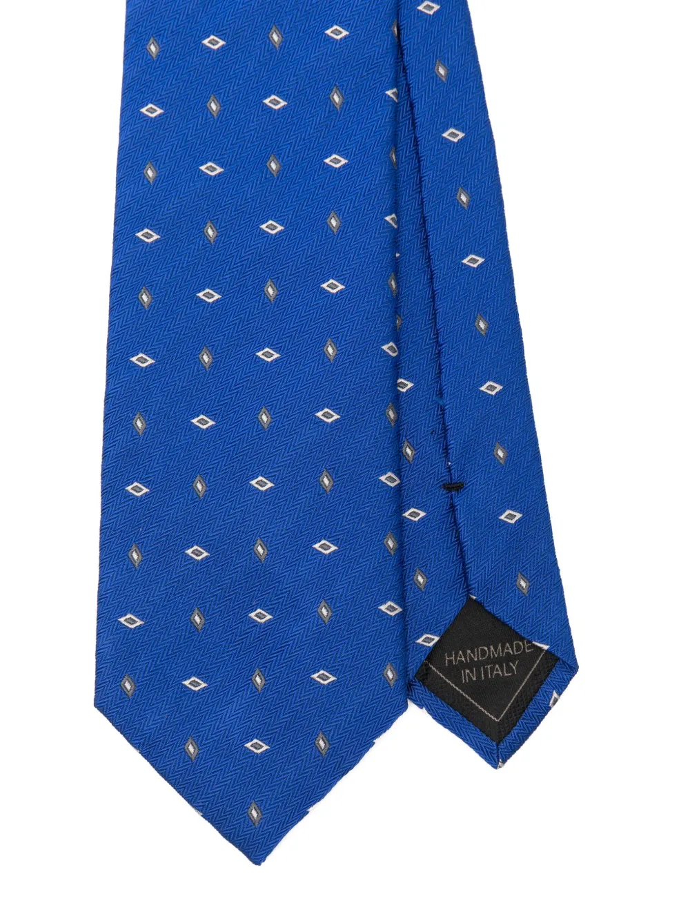 Brioni Zijden stropdas met diamantpatroon Blauw