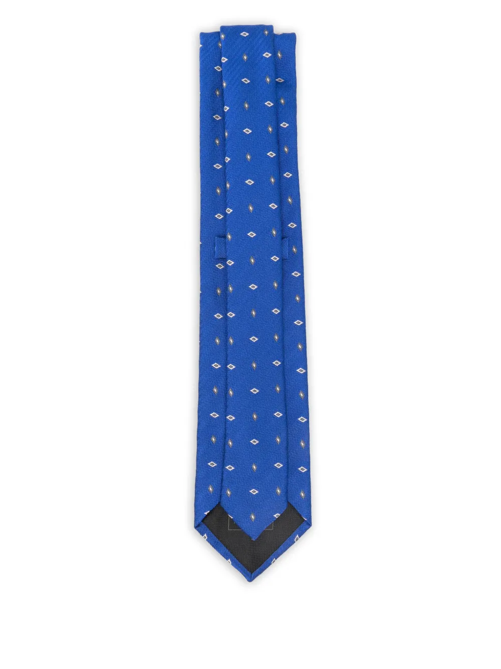 Brioni diamond-pattern silk tie - Blauw