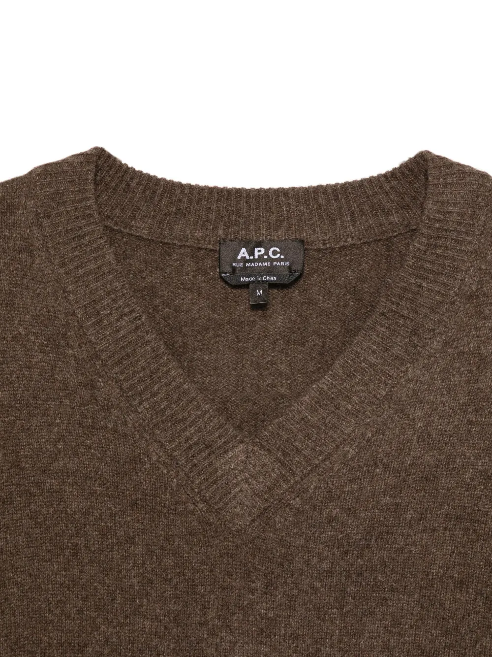 A.P.C. Trui met V-hals Bruin