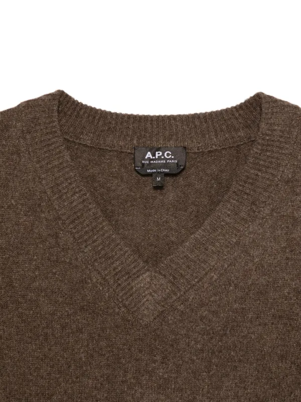 A.P.C. Vネック セーター | ブラウン | FARFETCH JP