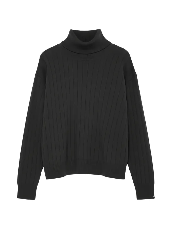 Eleventy Ribbed Turtleneck Knitwear in Black