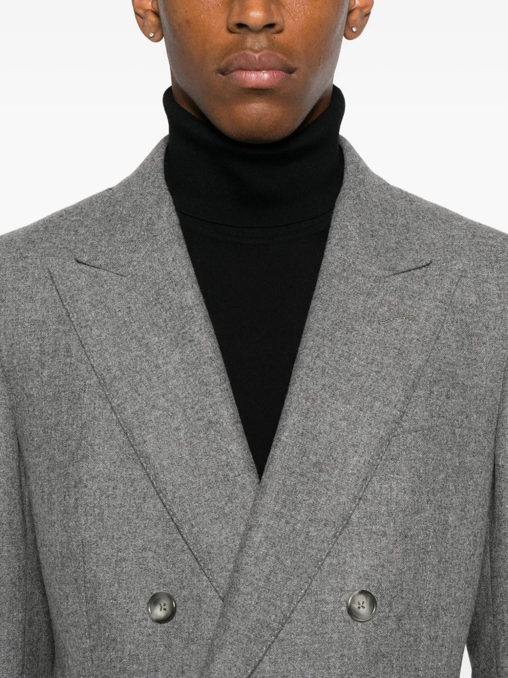 TOM FORD Wollen blazer met dubbele rij knopen Grijs