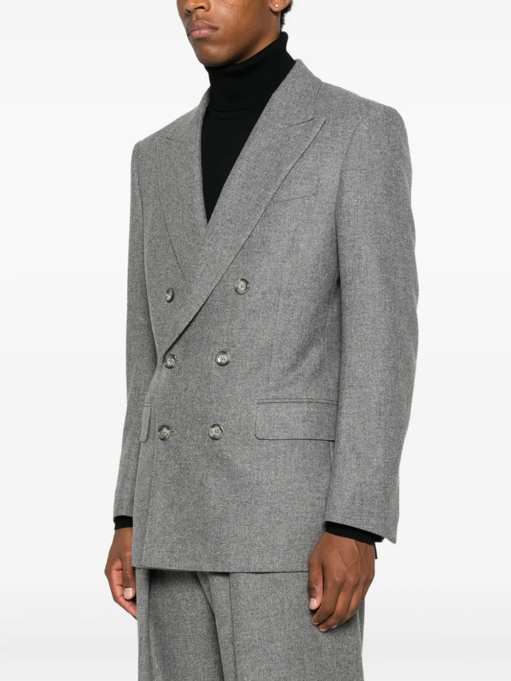 TOM FORD Wollen blazer met dubbele rij knopen Grijs
