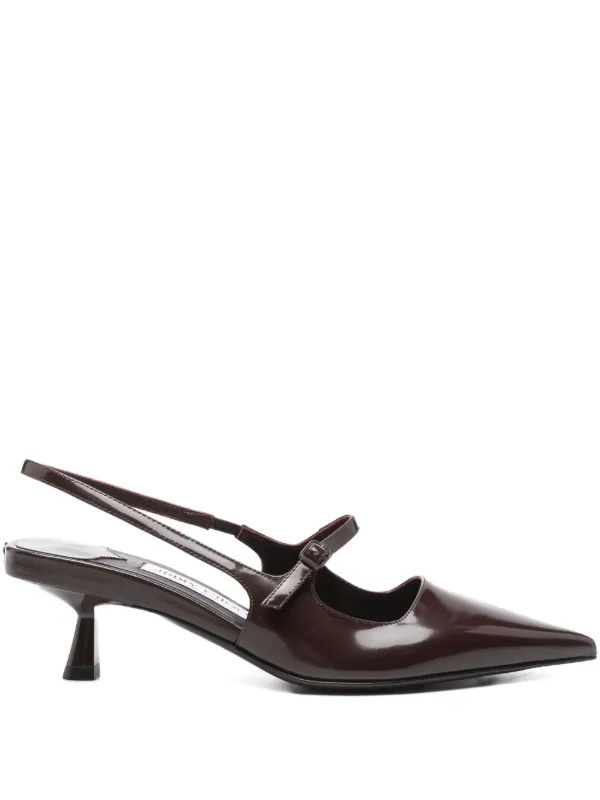 HK　JIMMY CHOO Jimmy Choo Black Patent Leather Crown Platform Peep Toe