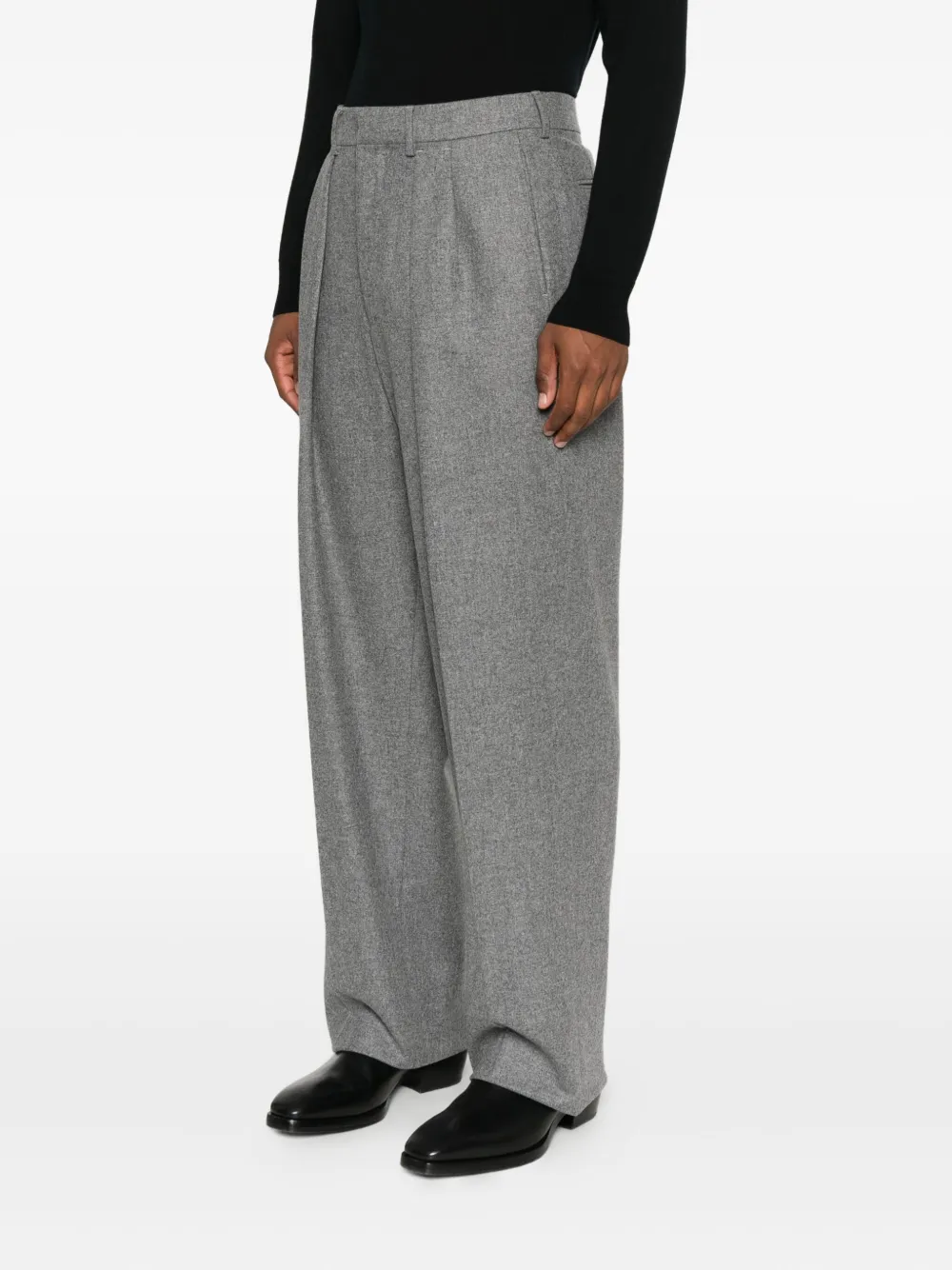 Tom Ford Pleated-front Trousers In Gray