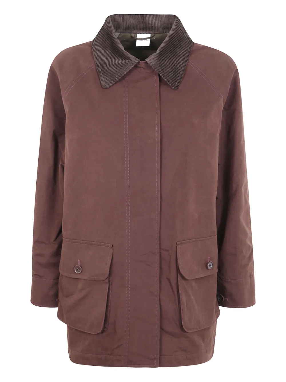 Aspesi Corduroy-collar Cotton Jacket In Red