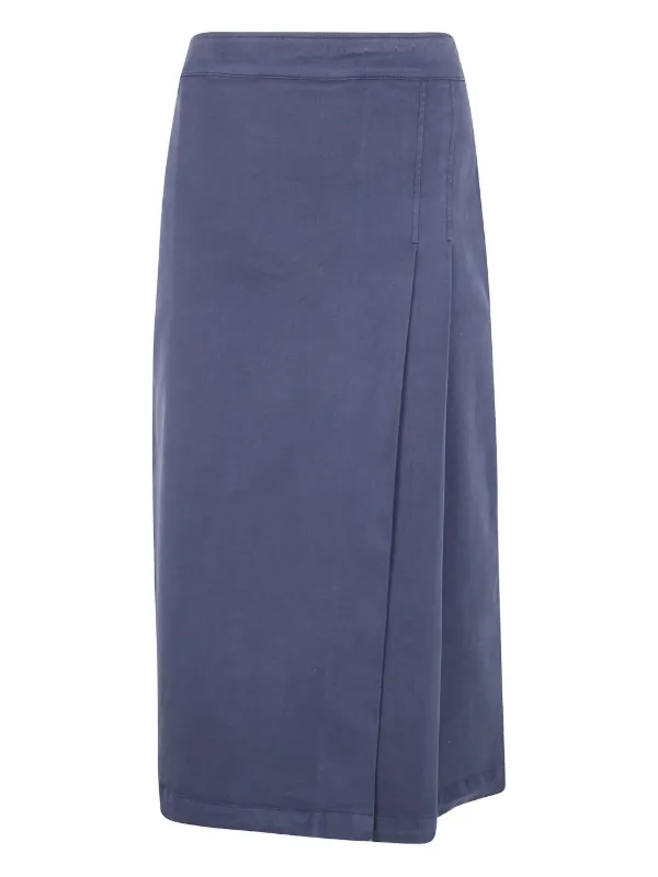 ASPESI Pleated Wrap Skirt in Blue