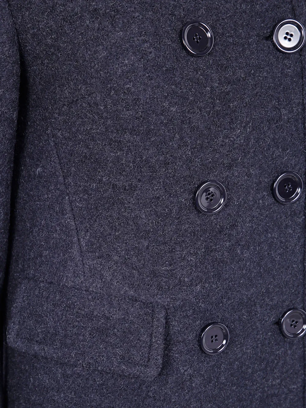 ASPESI Wollen jas met dubbele rij knopen Blauw