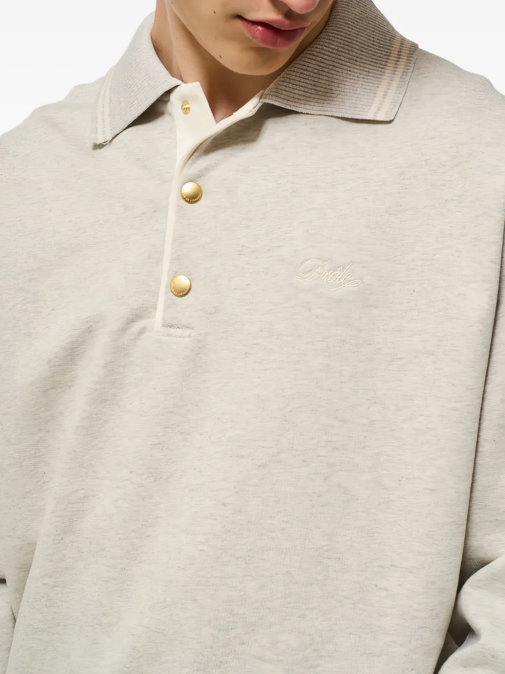 Drôle De Monsieur Poloshirt met lange mouwen Beige