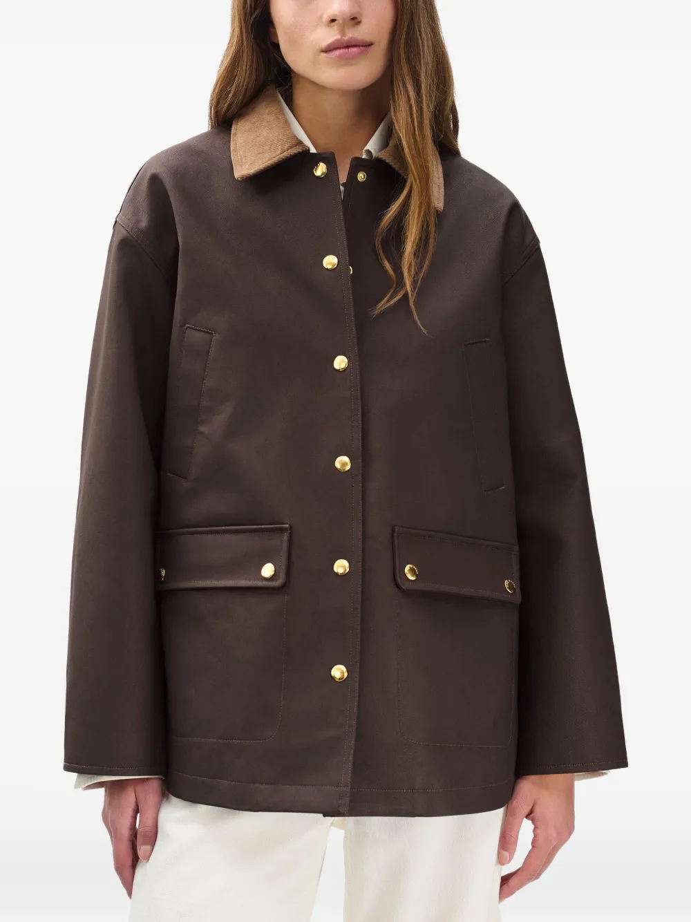 Rag & Bone Cassidy Coated Cotton Canvas Jacket In Brown