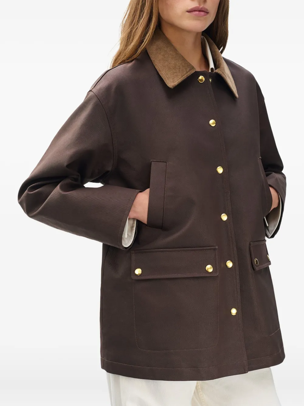 Rag & Bone Cassidy Coated Cotton Canvas Jacket In Brown